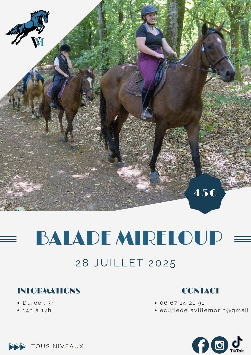 Flyer A4 Balade à Cheval Modern Black